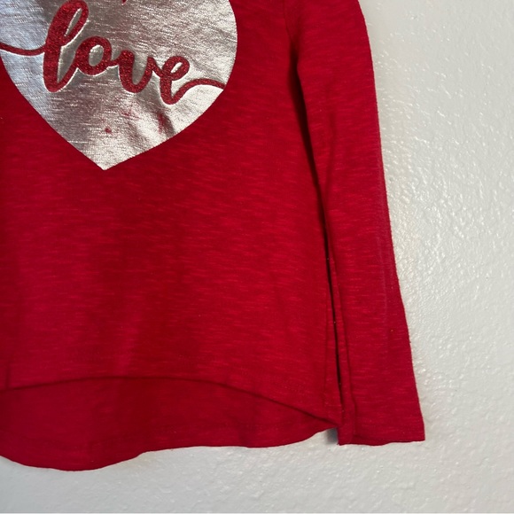 The Childrens Place Girls Silver Heart Red Tee - Picture 6 of 16